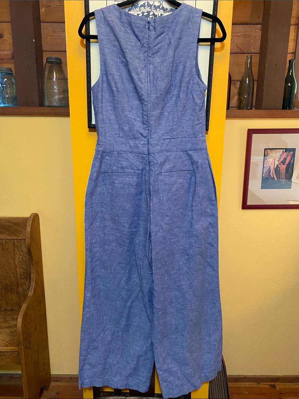 Boden Dorothea Chambray Wrap Cropped Jumpsuit - Picture 4 of 8